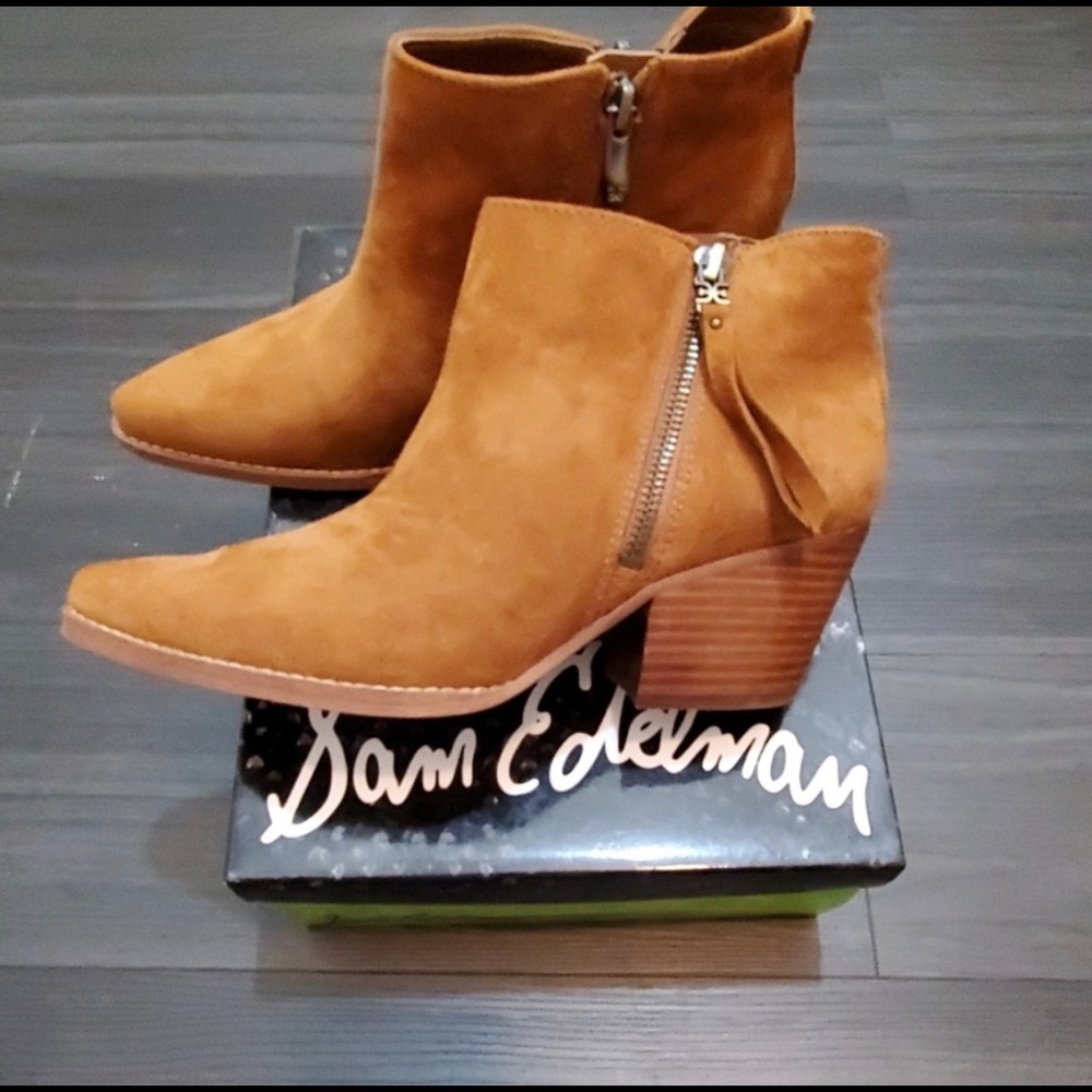 Sam Edelman Walden Brown Suede Ankle Booties